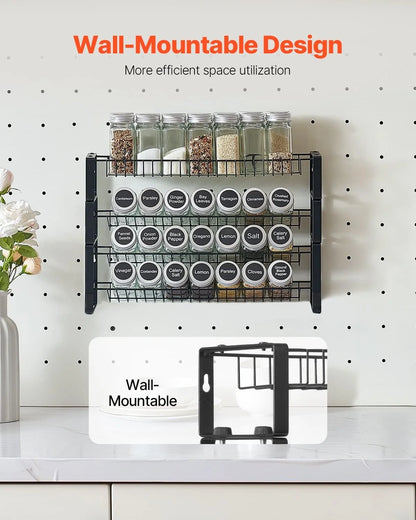 Professional Spice Rack Organizer for Kitchen Cabinet and Countertop - 18" x 11"