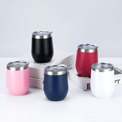 8-Pack Stainless Steel Insulated Tumblers with Lids – 12 oz