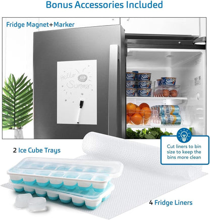 14-Piece Stackable Acrylic Refrigerator and Freezer Organizer Set - Clear Storage Bins
