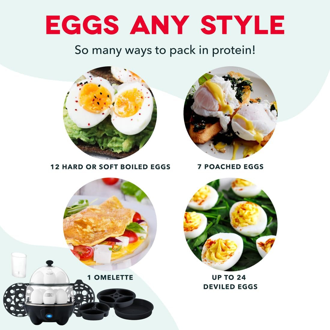 Deluxe 12-Egg Cooker – Electric Hard-Boiled Egg Maker